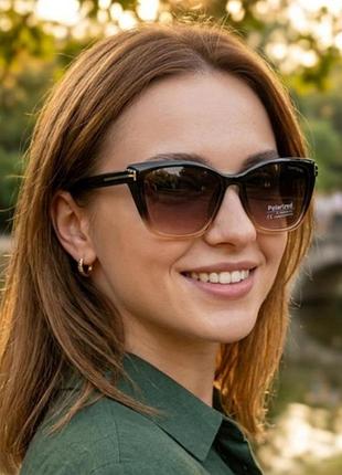Солнцезащитные очки женские градиент черный / нюдовый, очки от солнца 2026