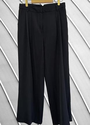 Женские черные брюки палаццо f&amp;f l xl 42 14 оригинал эф энд эф классические широкие брюки с высокой посадкой стан идеал 48 50