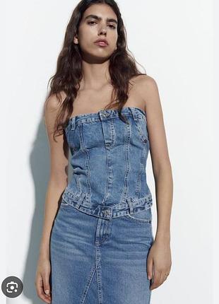 Стильний джинсовий топ zara
