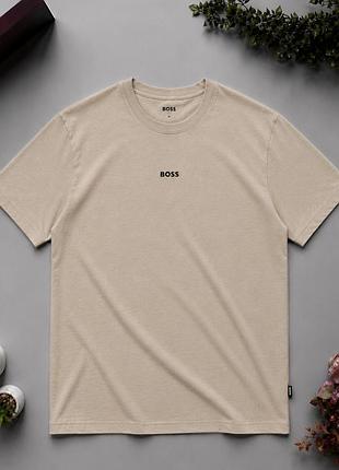 Hugo boss оригінальна світло-коричнева футболка | minimal logo | premium cotton