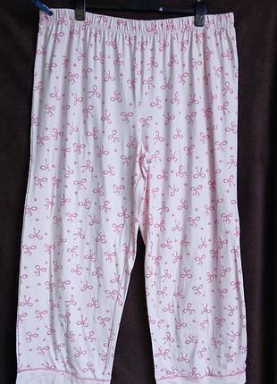 Штаны женские домашние,  розовые, бантик, 2xl,  eur 50-52,  батл