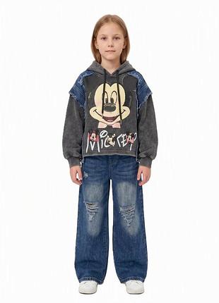 Костюм для дівчинки з джинсовими вставками 071006 весна-осінь "mickey"