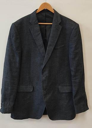 Чоловічий лляний піджак marks &amp; spencer (nova fides) 100% flax linen (xl / 44l)