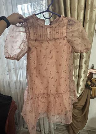 Гарна рожева шифонова сукня , zara,  на 13-14 років