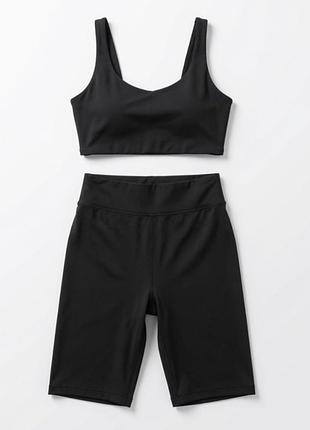Женский спортивный комплект черный m топ boohoo и велосипедки sinsay черный