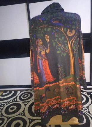 Сукня з індійським принтом,з хомутом під горло,вільного крою.2 фото