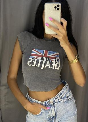 Футболка сіра beatles & primark xs