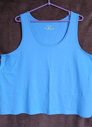 Майка женская синяя, котон, 2xl,  eur 50-52, батл