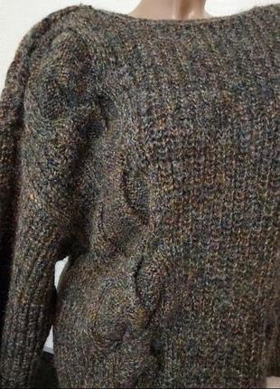 Шерстяной очень теплый свитер hand made