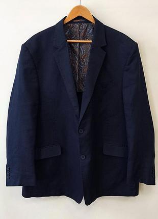 Мужской льняной пиджак peter christian 100% linen (xxl / 46r) paisley