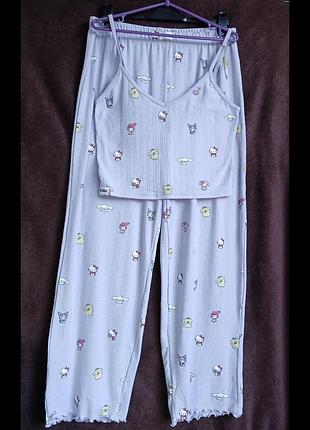 Костюм женский домашний, перфорация, hello kitty,  l, eur 42-44