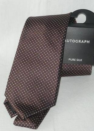 Autograph pure silk шелковый галстук в мелкий горошек