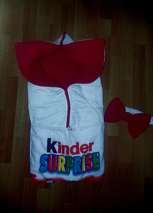 Конверт-трансформер унісекс kinder surprise білий з червоним
