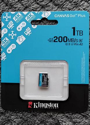 Нова kingston canvas go! plus 1tb microsd v30 швидкість 200mb/s