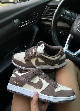 Кросівки nike dunk low light orewood baroque brown mini swoosh