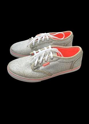 Серебристые женские кеды vans с блестками / vans glitter (оригинал)
