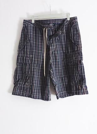 Карго-шорты polo by ralph lauren 90-х годов, клетчатый узор, разноцветные мужские, размер 34