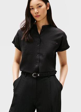 Льняная рубашка tommy hilfiger ess linen collarless  /15230/