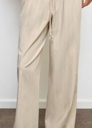 Брюки полосатые в пижамном стиле zw collection from zara новые в упаковке с бирками