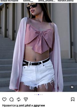 Топ бант рожевий h&m жіночий м