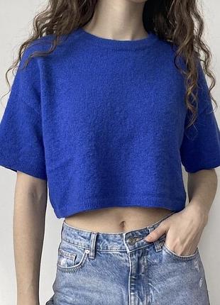 Шикарний светр укорочений 100% вовна zara