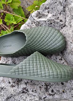 Оригінальні жіночі крокси, сабо, шльопанці crocs dylan woven clog army‑green, us m8/w10, 41/42р.