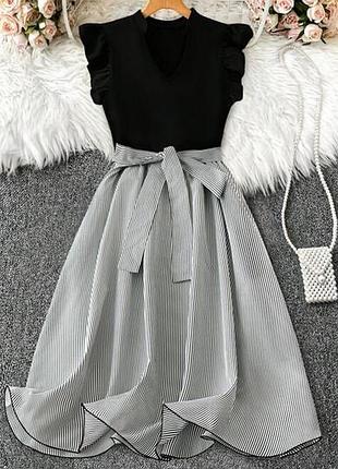 🥰 сукня у смужку з поясом shein xl