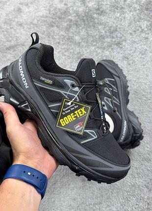 Мужские черные кроссовки salomon xt-6 expanse black gore-tex winter termo х саломон 42
