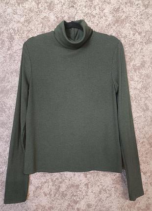 🌿 гольф h&amp;m divided basic в рубчик, хаки, размер l 2