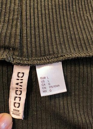 🌿 гольф h&amp;m divided basic в рубчик, хаки, размер l 7