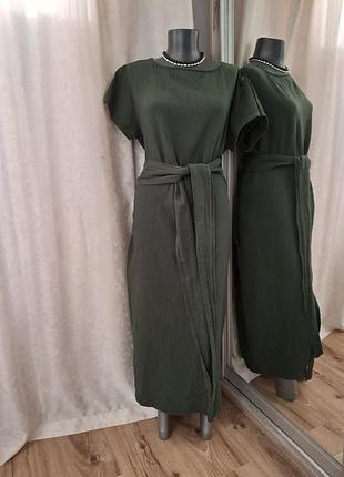 Комфортное с карманами и поясом платье 👗