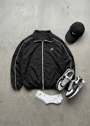 Чоловіча вітровка nike | вітровка найк в чорному кольорі