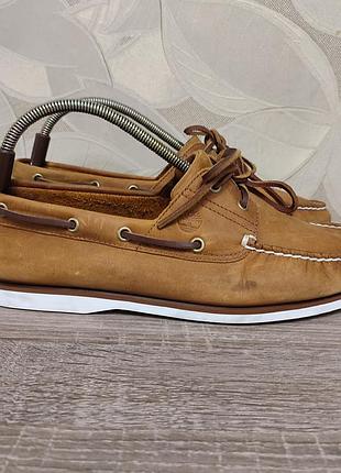 Мужские кожаные топсайдеры, мокасины timeberland size 45.5/29.5