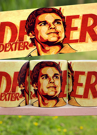 Керамічна чашка кухоль з принтом dexter | декстер 330мл (02)