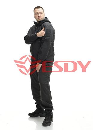 Костюм esdy softshell софтшелл, тактический. черный s 2