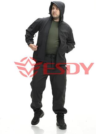 Костюм esdy softshell софтшелл, тактический. черный s 8