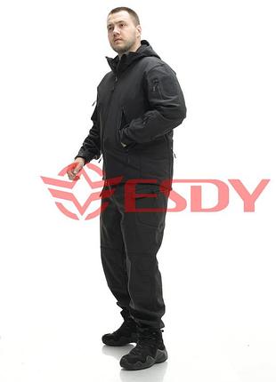 Костюм esdy softshell софтшелл, тактический. черный m 7