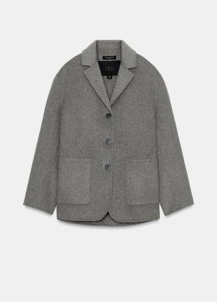 Жіночий пiджак вовна zara original spain блейзер зара пiджак зара  пiджаки i жакети xs сірий піджак з вовни