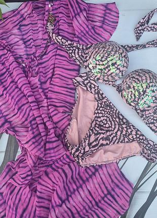 Купальник victoria's secret bombshell 36в (+2 розміри) + пляжна туніка у подарунок!
