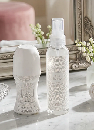Набор парфюмированный спрей для тела + дезодорант pur blanca, avon /эйвон