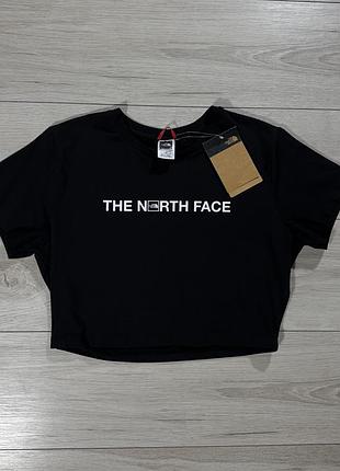 Женская черная кроп-футболка тн норт фэйс the north face black, факт m, оригинал