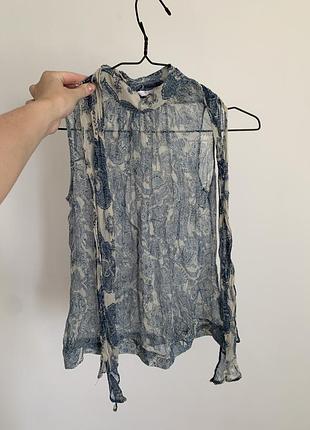 Вінтажна шовкова блуза топ zara