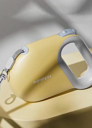 Светоотражающий поводок-рулетка kimpets для собак и кошек до 20 кг, 5 метров желтый