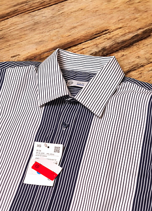 Сорочка в смужку c&a slim fit етикетка