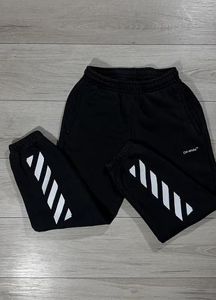 Чорні люксові штани офф вайт off-white diagonal stripes, факт xs, оригінал
