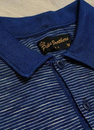 Pike brothers  футболка поло репродукция 1954 polo shirt (indigo fine striped)