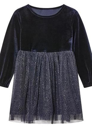Сукня з фатиновою спідницею для дівчинки lupilu lycra® 485529 110-116 см (4-6 years) темно-синій