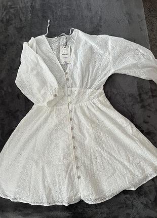 Коротка біла сукня zara
