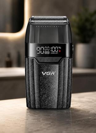 Бритва vgr v 640 s black / шейвер чоловічий професійний / електробритва акумуляторна чорна