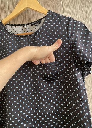 Шовкова блуза caroll paris 100% silk у горошок, розмір 40